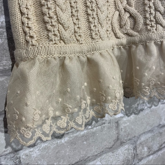 HANNA ANDERSSON CABLE KNIT SWEATER DRESS. MERINO WOOL BLEND. SIZE 5 - Picture 3 of 7